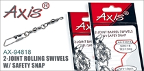 AX-94818 2-joint Rolling Swivels w/ Safey Snap
