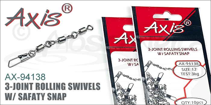 Изображение Axis AX-94138 3-Joint Rolling Swivels W/ Safaty Snap